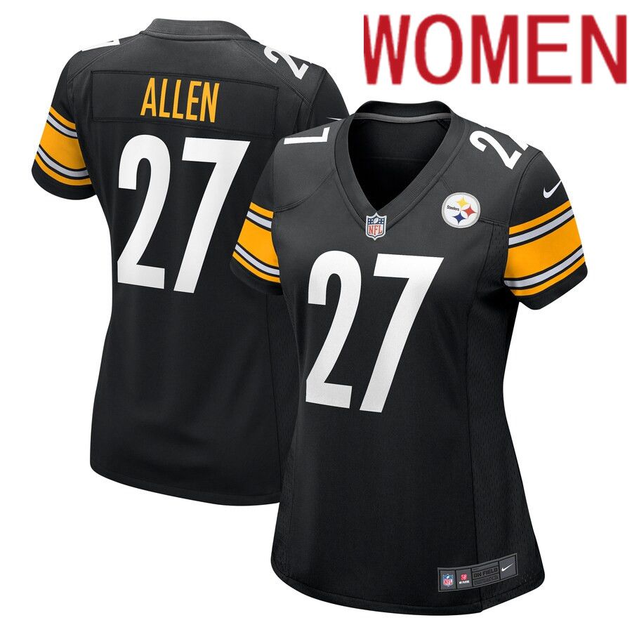 Women Pittsburgh Steelers #27 Marcus Allen Nike Black Game NFL Jersey